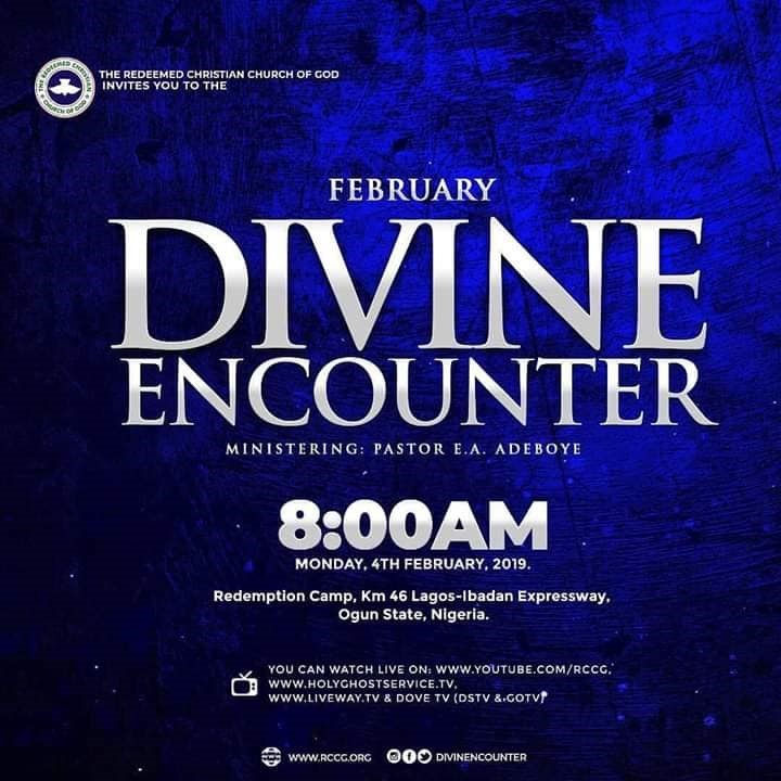 February 2019 Divine Encounter Service – SWIMMING IN GLORY – PART 2 – MINISTERING: PASTOR E.A. ADEBOYE