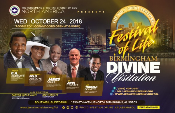 RCCG BIRMINGHAM ALABAMA USA FESTIVAL OF LIFE 2018 AT BOUTWELL AUDITORIUM, BIRMINGHAM USA