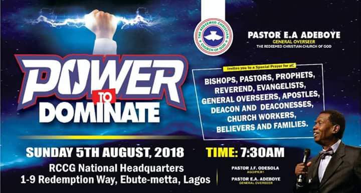 AUGUST 2018 THANKSGIVING SERVICE WITH PASTOR E.A ADEBOYE