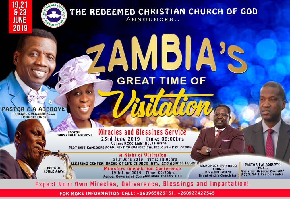 A NIGHT OF VISITATION WITH PASTOR E.A ADEBOYE  TO ZAMBIA