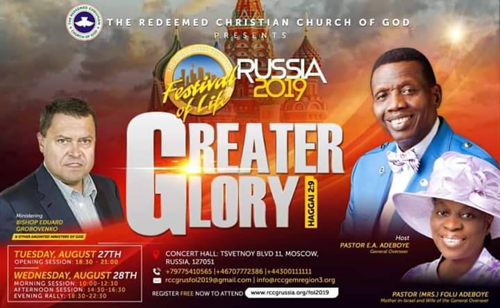 RCCG FESTIVAL OF LIFE RUSSIA 2019 MESSAGES – PDF FORMAT