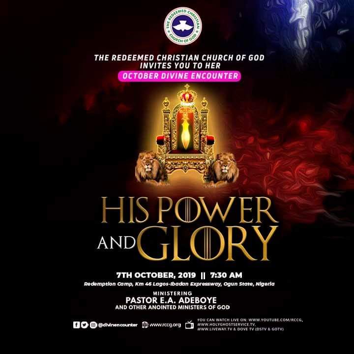 RCCG OCTOBER 2019 DIVINE ENCOUNTER SERVICE – TOPIC: THE DESTINY HELPERS – MINISTERING: PASTOR JOHNSON TOMISIN KALEJAIYE