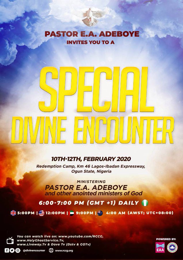 Compilation of 2020 Special Divine Encounter Service (Day One – Three) Messages by Pastor E.A. Adeboye – PDF Format