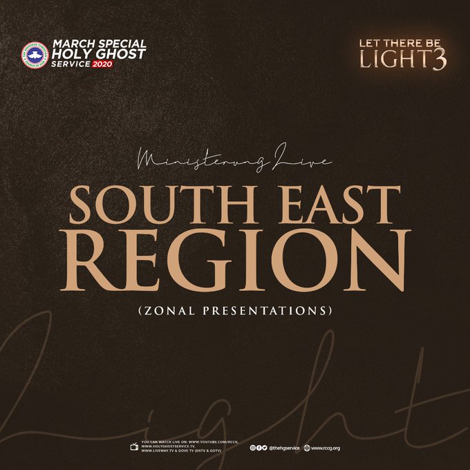DAY 1: RCCG MARCH 2020 SPECIAL HOLY GHOST SERVICE. ZONAL PRESENTATIONS 1: SOUTH EAST ZONE – MINISTERING: PASTOR SOLOMON OLORUNLEKE