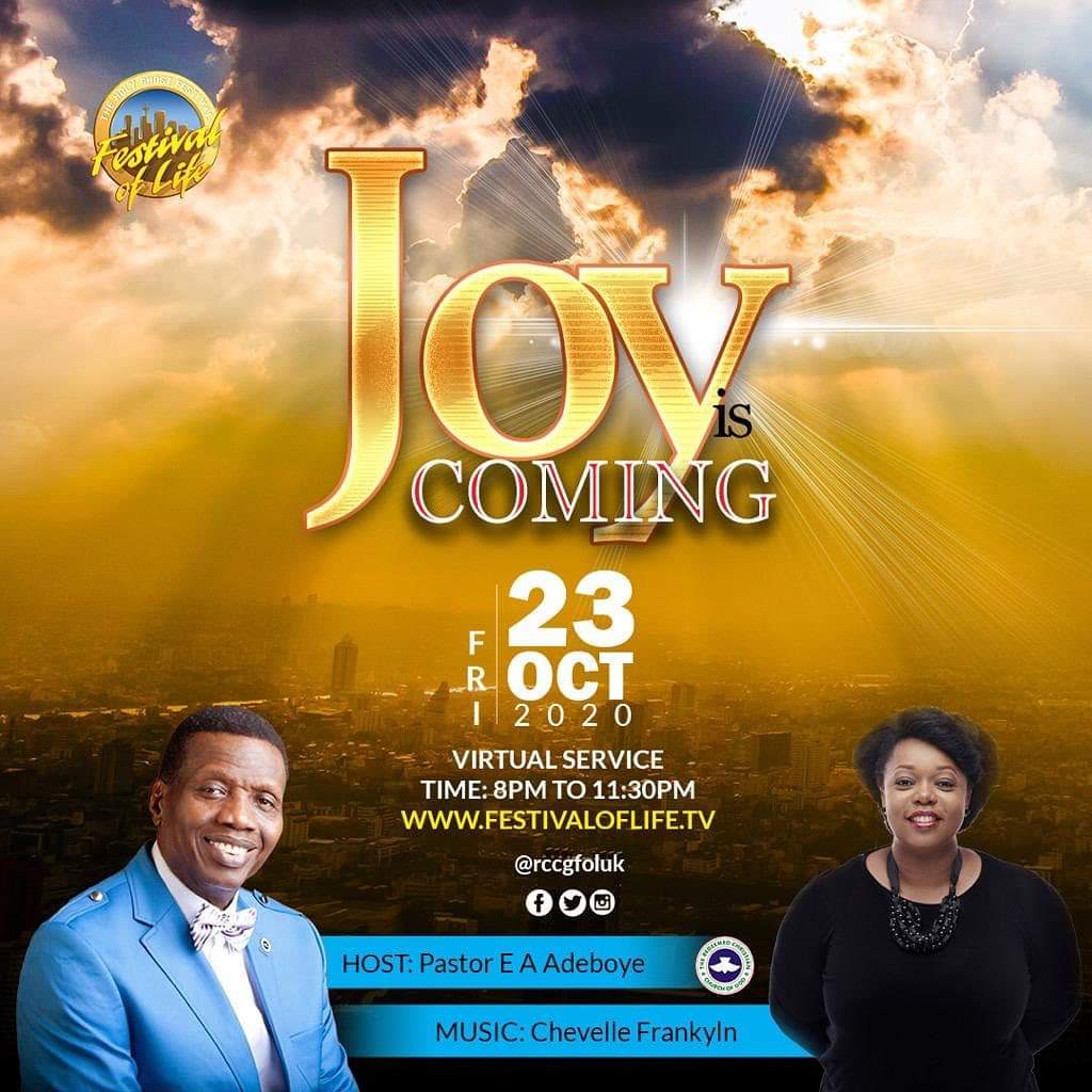 Audio: Joy Is Coming – Pastor E.A Adeboye, Festival Of Life 2020, October 23rd, 2020