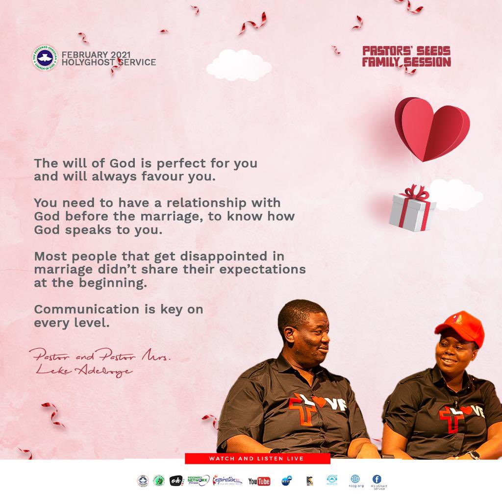 Audio: Burning Issues about Relationships and Marriage – Pastor & Pastor (Mrs) Leke Adeboye, RCCG February 2021 HGS (PSF Hour)