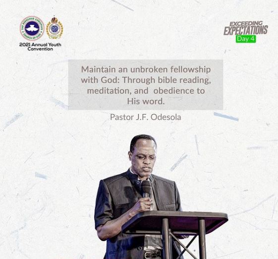 Audio: God; The Key Factor In Exceeding Expectations – Pastor J.F. Odesola – RCCG Annual Youth Convention 2021, Day 4