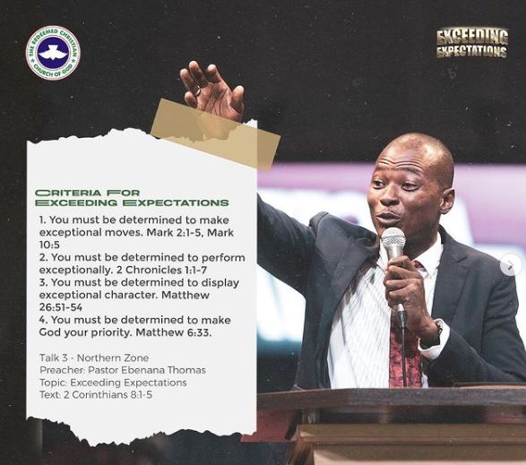 Audio: Talk 3 Northern Zone – Pastor Thomas – RCCG October 2021 HGS. God Bless You [Part 9] – Exceeding Expectations
