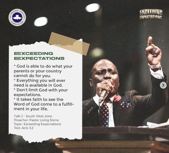 Audio: Talk 2 South-West Zone – Pastor Livingstone- RCCG October 2021 HGS. God Bless You [Part 9] – Exceeding Expectations