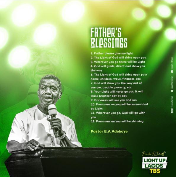 Audio: Pastor E.A. Adeboye, Final Blessing Reach4Christ Light Up Crusades, Saturday February 26th, 2022