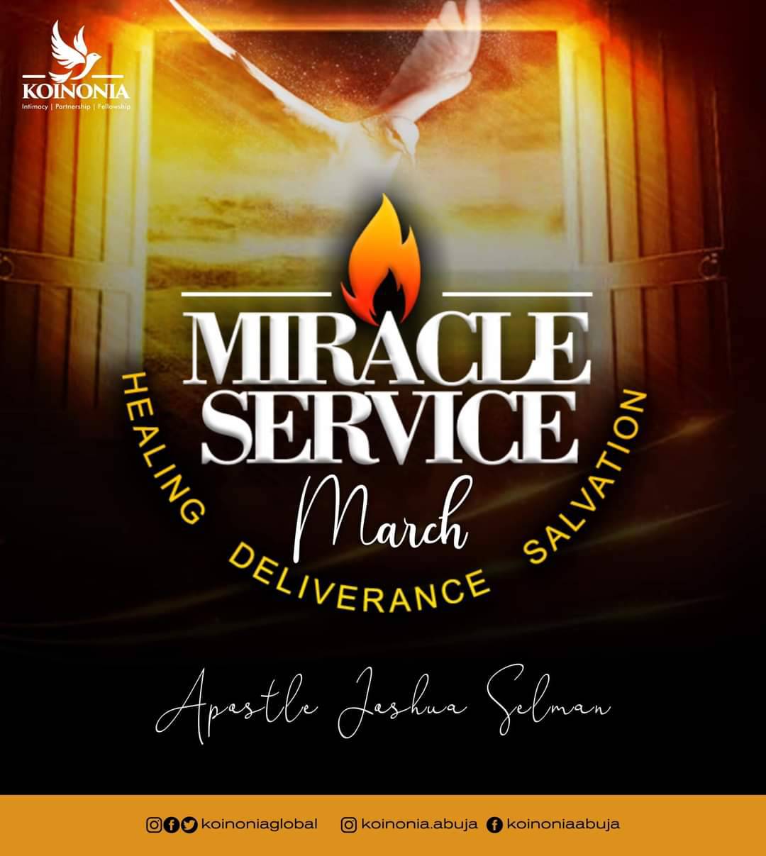 Audio: March Miracle Service – Apostle Joshua Selman, Koinonia Global Abuja on Sunday March 27th, 2022