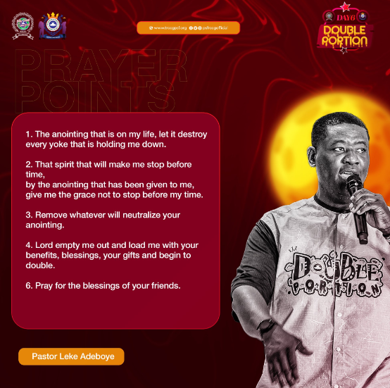 AUDIO: DOUBLE PORTION – PASTOR LEKE ADEBOYE, RCCG 2022 HOLY GHOST CONGRESS – DAY 6 PSF HOUR