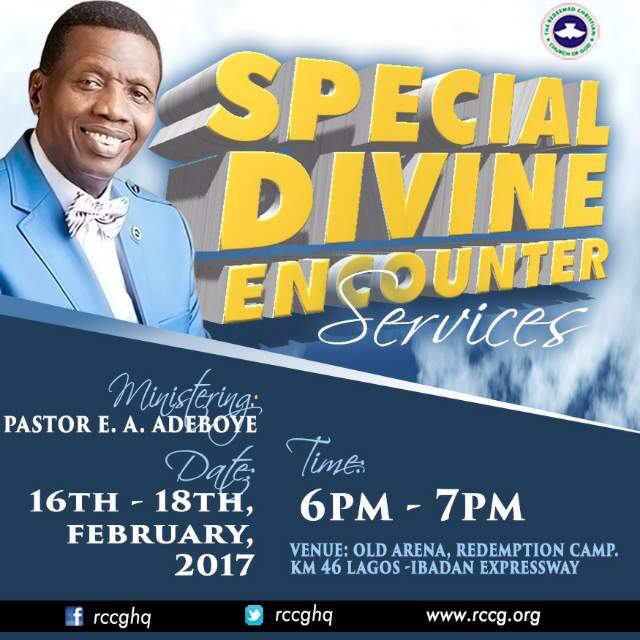 COMPILATION OF 2017 RCCG FEBRUARY SPECIAL DIVINE ENCOUNTER SERVICE MESSAGES BY  PASTOR E.A. ADEBOYE – PDF FORMAT