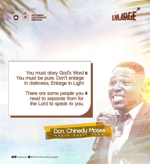 AUDIO: ENLARGE – DCN CHINEDU MOSES, SOUTHSOUTH REGION, OCTOBER 2023 HOLY GHOST SERVICE