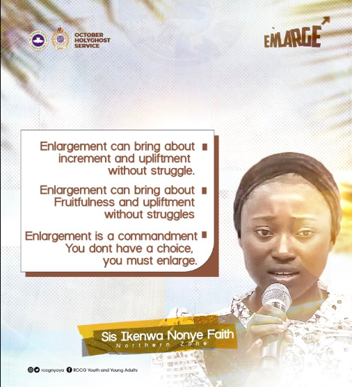 AUDIO: ENLARGE – SIS. IKENWA NONYE-FAITH, NORTHERN REGION, OCTOBER 2023 HOLY GHOST SERVICE