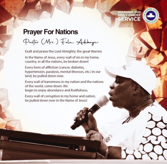 AUDIO: THE WALLS MUST COME DOWN – PASTOR [MRS] FOLU ADEBOYE, NOVEMBER HOLY GHOST