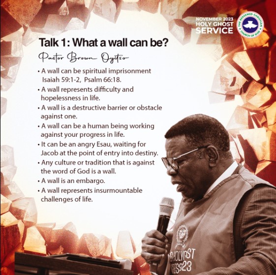 AUDIO: RCCG NOVEMBER 2023 HGS – BROWN OYITSO