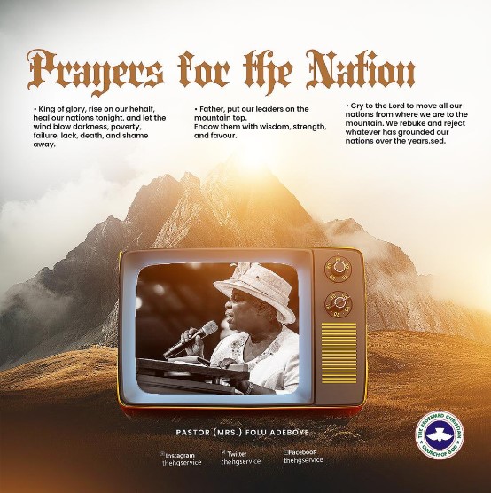 AUDIO: FROM THE MOUNTAIN TOP – PASTOR [MRS] FOLU ADEBOYE, JANUARY 2024 HOLY GHOST SERVICE