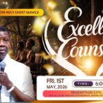 RE: EXTRACT FROM PASTOR E.A ADEBOYE’S SERMON @ RCCG MAY 2026 HOLY GHOST SERVICE – JESUS IS COMING SOON.